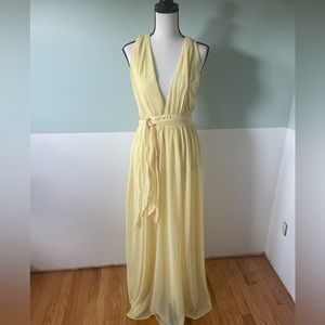 Yellow chiffon dress